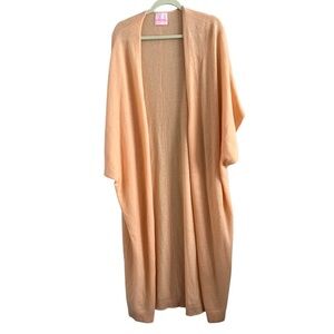 CRUSH Cashmere Long Knit Peach Open Cardigan Sweater Women’s Small